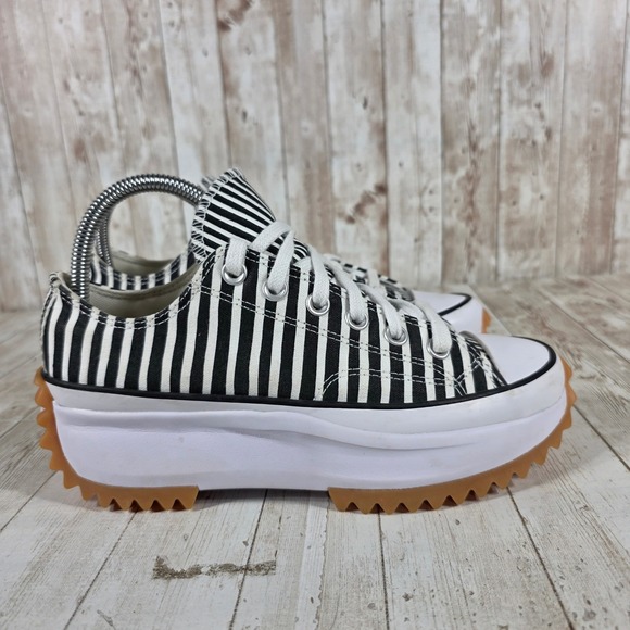 Converse Shoes - Converse Run Star Hike Low Top Black White Striped Platform Sneakers A03297C 7.5